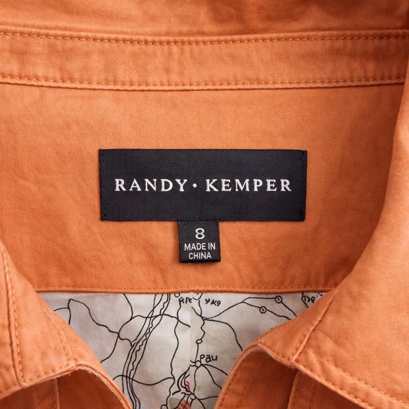 Randy Kemper NWT Utility Shirt Dress | Belted Sleeveless Orange/Camel - Picture 2 of 3
